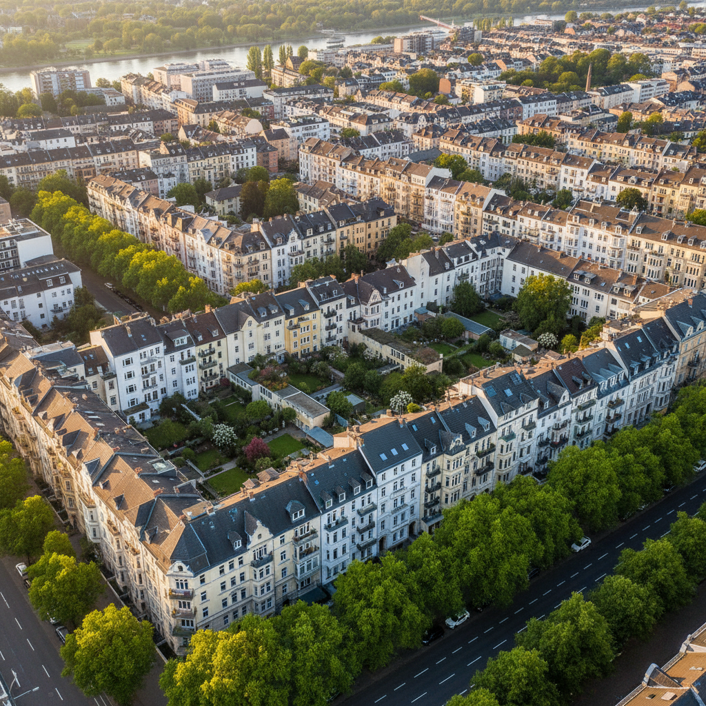 Kölner Wohnviertel aus der Vogelperspektive